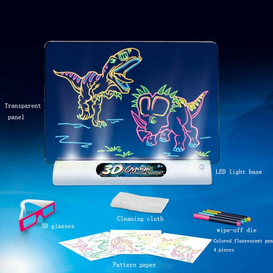 Magic Pad Deluxe Light Up LED 3D Drawing Tablet Writing Board