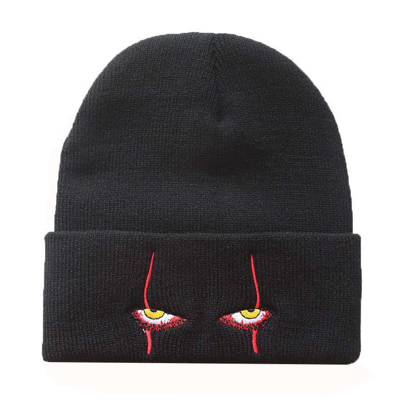 Scary Clown Eyes Knitted Beanie