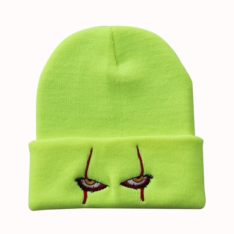 Scary Clown Eyes Knitted Beanie
