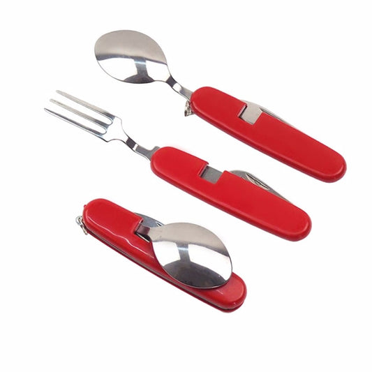 4 in 1 Outdoor Stainless Steel Spoon/Fork/Knife/Bottle Opener