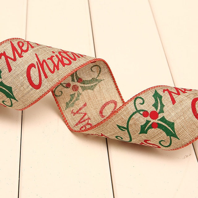 200cm linen Christmas gift box Decorations Ribbons
