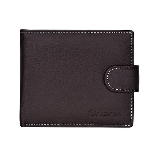 Men Wallets Short Bifold Business Leather Wallet