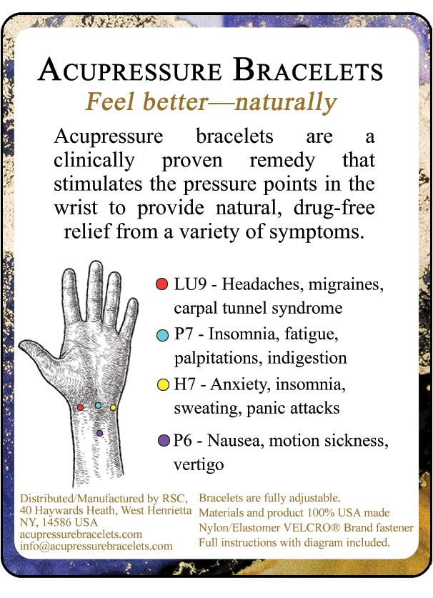 Anti-Anxiety Bracelet- Adjustable Calming Acupressure Band- Stress Relief (single) Spring Carnival