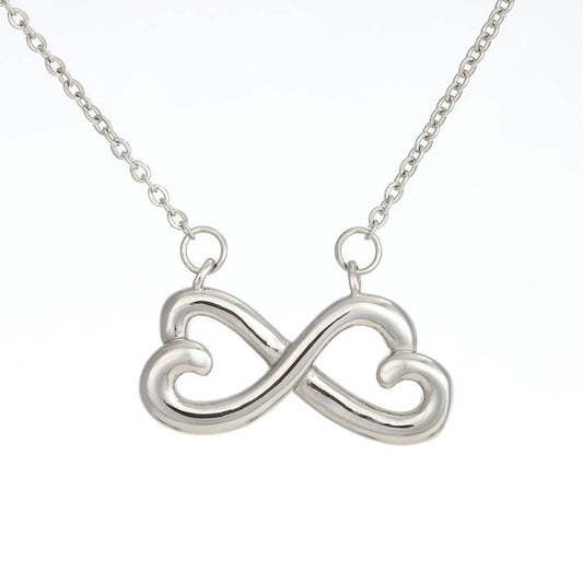 CARD#8-to-my-girlfriend 18K White Gold Plated Infinity Heart Necklace