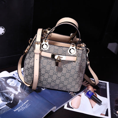Big European Lady Kylie Stamp Lock Handbag