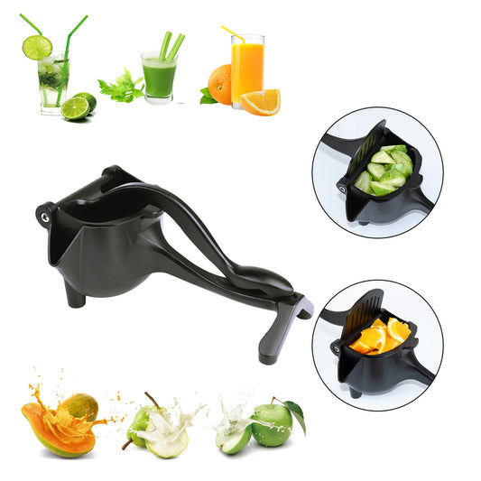 RAINBEAN Manual Citrus Juicer; Hand Press Lemon Squeezer; Heavy Duty Juice Metal Aluminum Alloy Squeezer for Lime Orange Apple Fruit (Black)