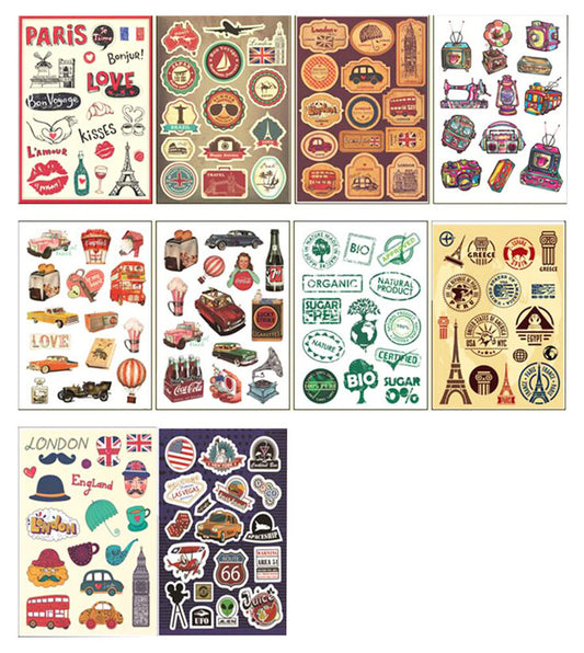 10 PCS Fixed Gear Bicycle Sticker Bikes Decorations Suitcase Sticker-A