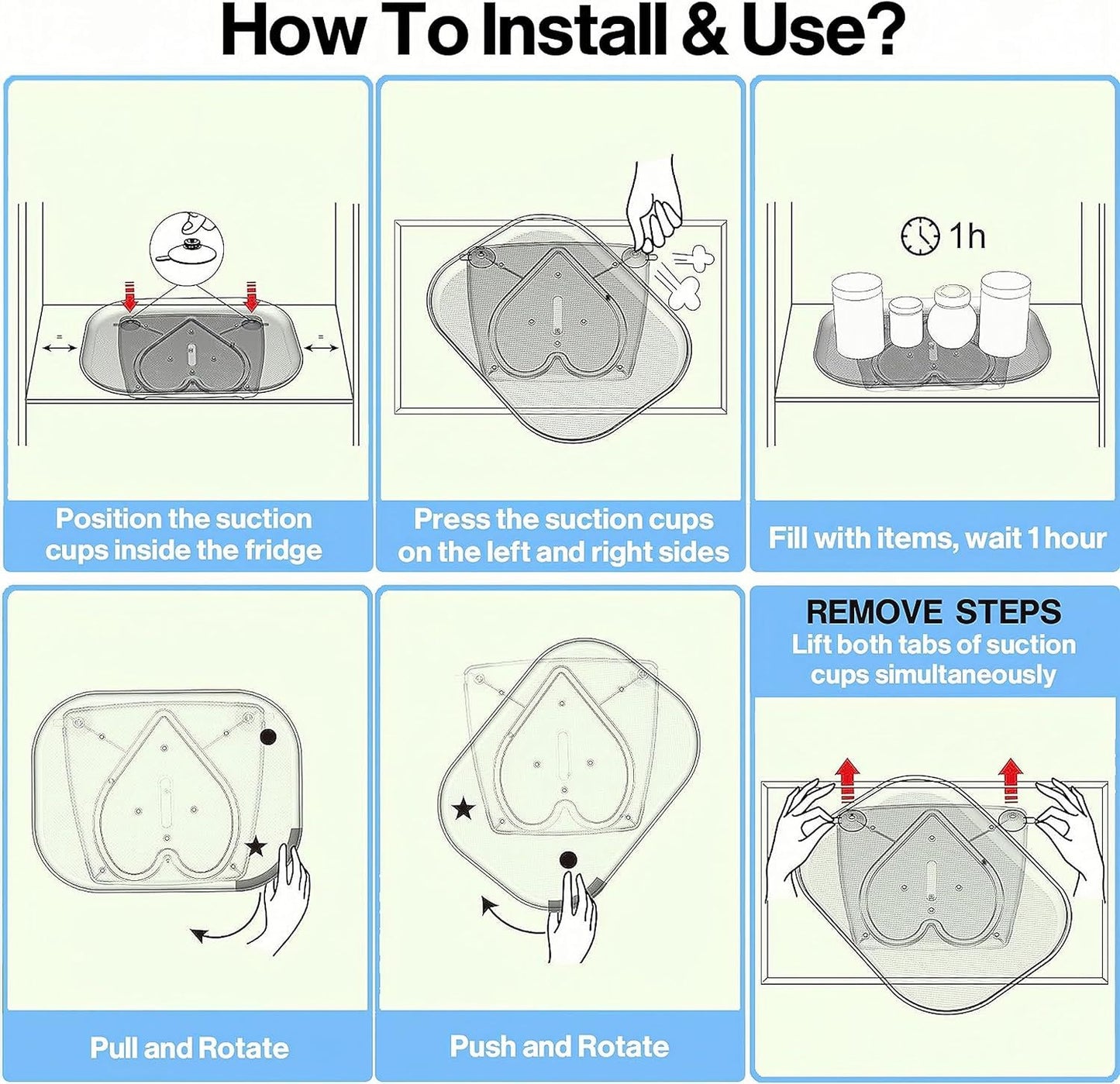 Lazy Susan Turntable Organizer for Refrigerator, Fridge Rectangle Lazy Susan for Cabinet, Pantry, Kitchen Countertop, Fridge Organization and Storage, 15.7''x11.7'' Clear