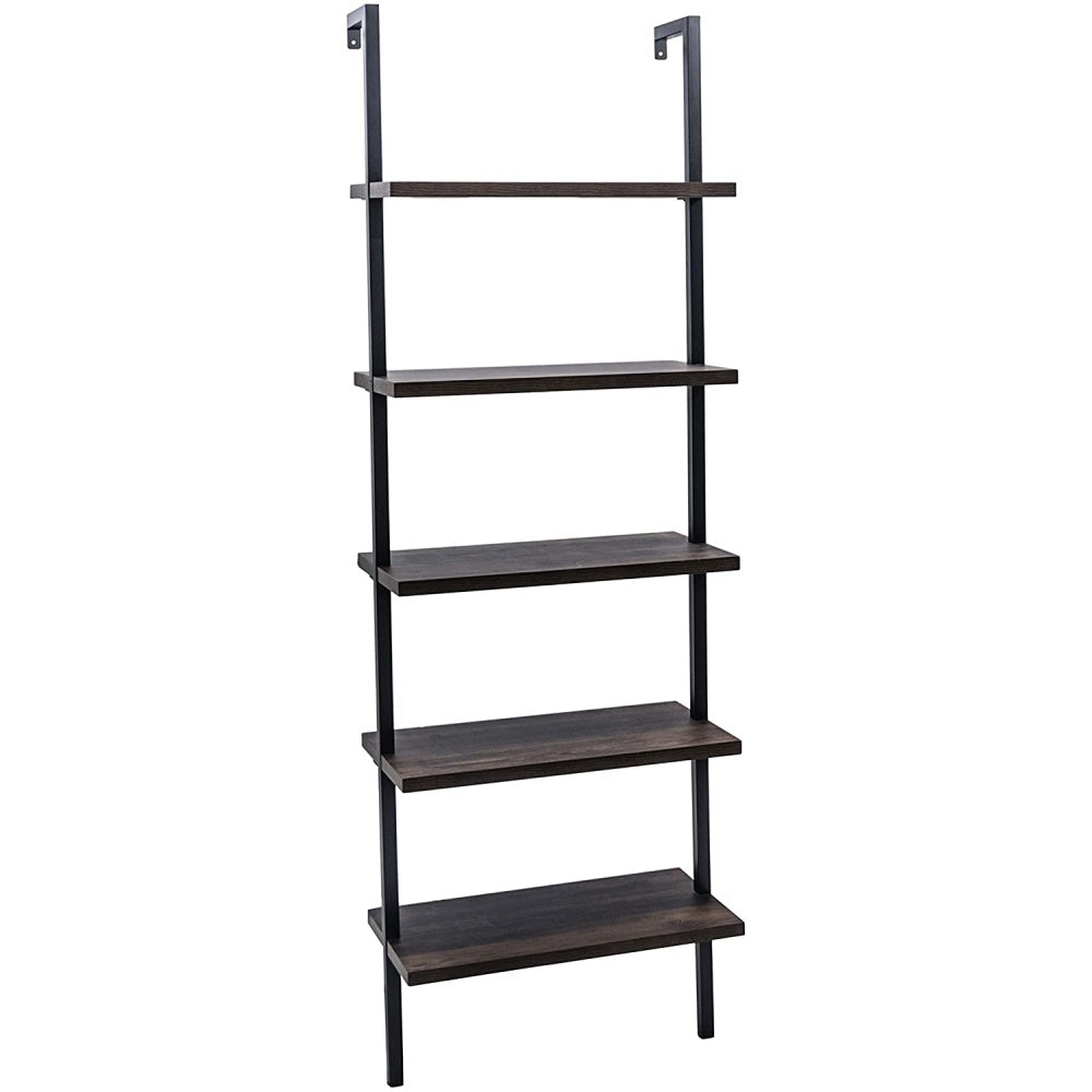 5-Shelf Wood Ladder Bookcase