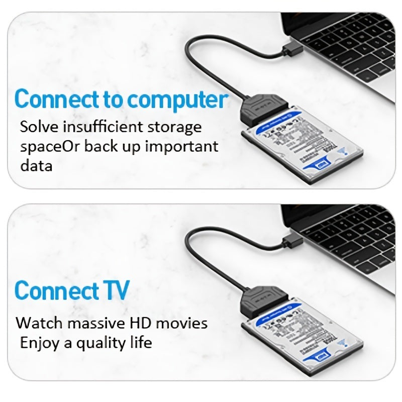 USB 3.0 to SATA Adapter SATA to USB 3.0 Cable Compatible 2.5" SATA III HDD Hard Disk Driver 7+15Pin
