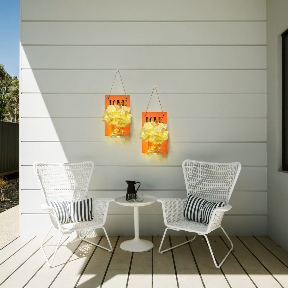 2 Packs LED String Light Vintage Mason Jar Wall Light