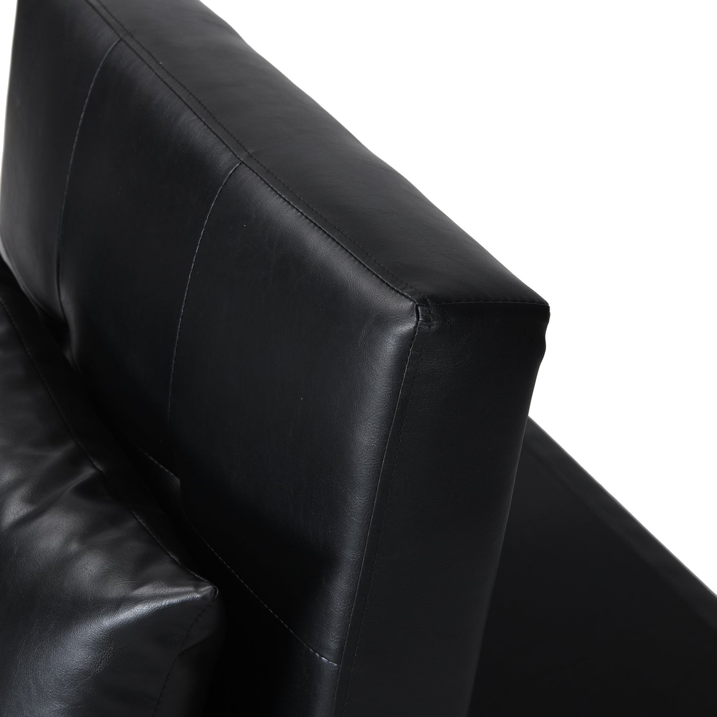 Contemporary Faux Leather Folding Ottoman Sofa Bed black