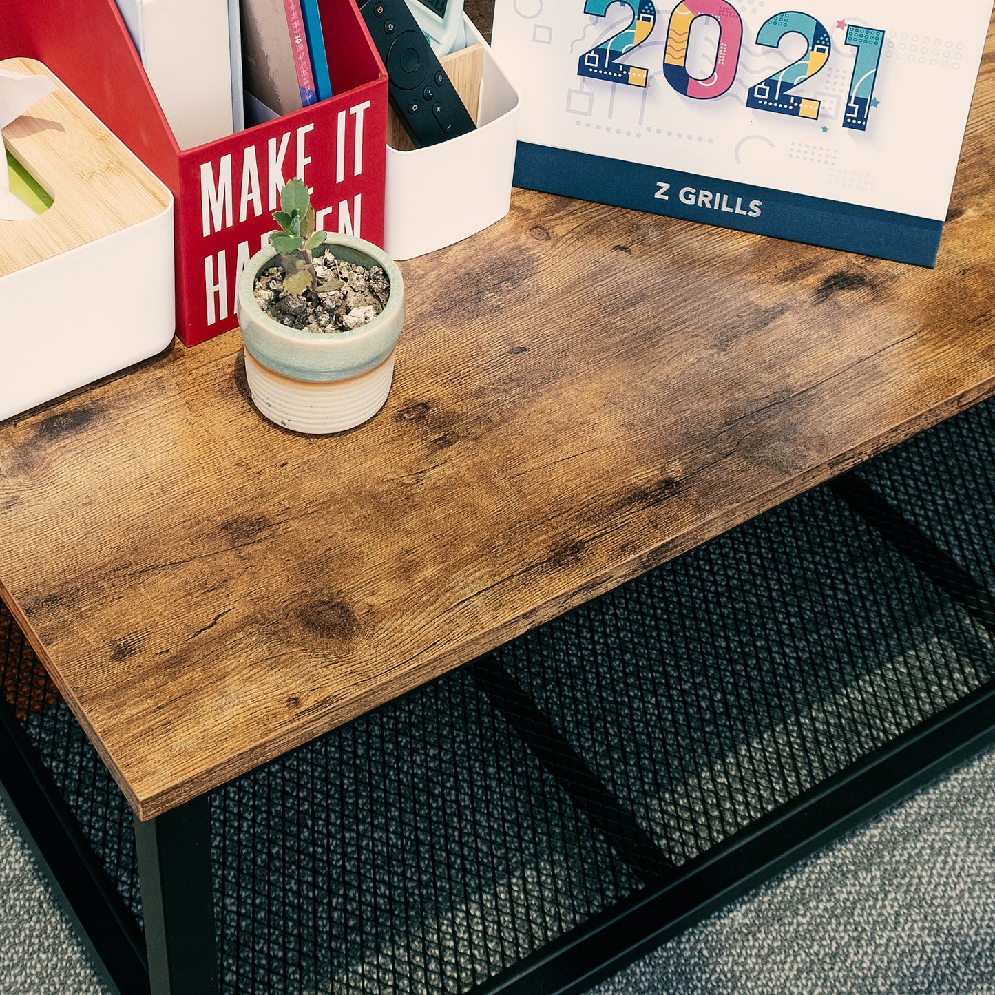 Trustmade Coffee Table with Steel Frame and Storage