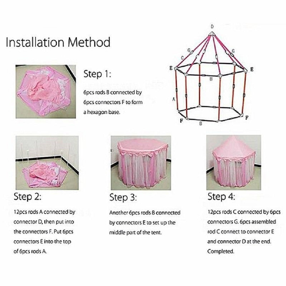 Outdoor indoor portable Folding Princess Castle Tent