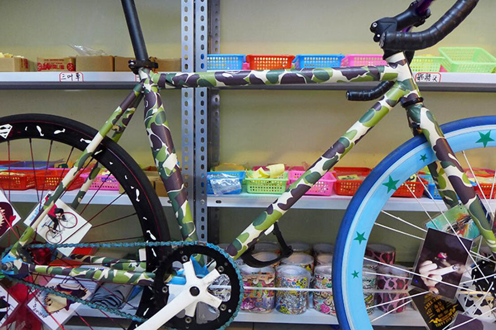 Cool Bike Decorations Fixed Gear Bicycle Sticker For Bicycle Frame - Camouflage