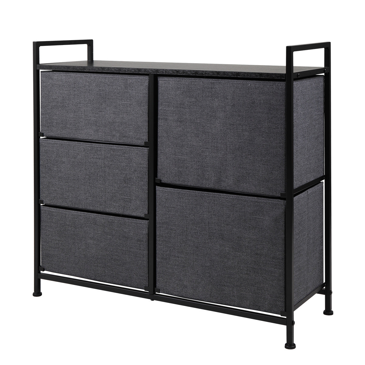 Non-Woven Drawer Rack With 5 Easy Pull Drawers Storage