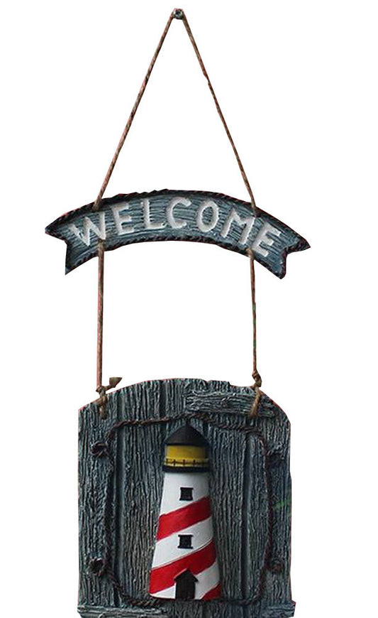 Retro Creative Wall Hanging Ornament Lighthouse Resin Wall Decoration 7.08''