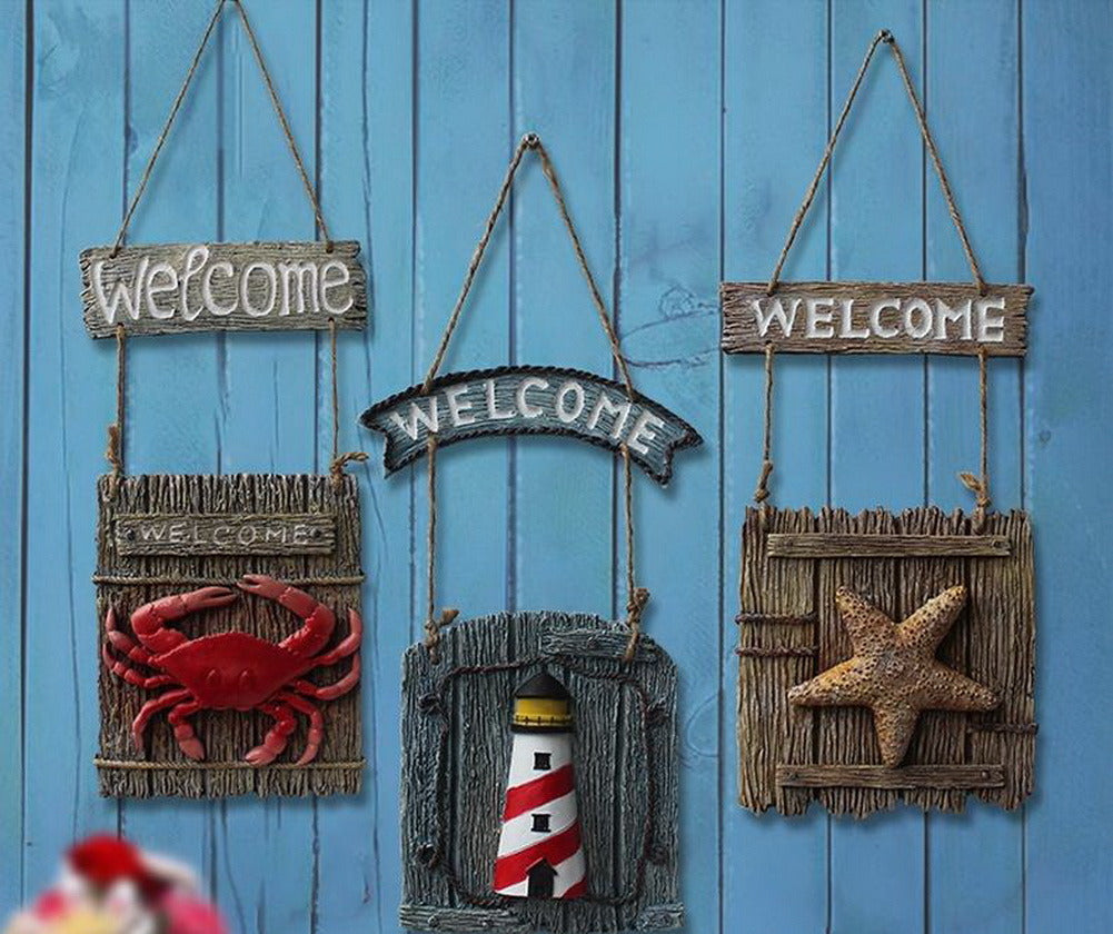 Retro Creative Wall Hanging Ornament Lighthouse Resin Wall Decoration 7.08''