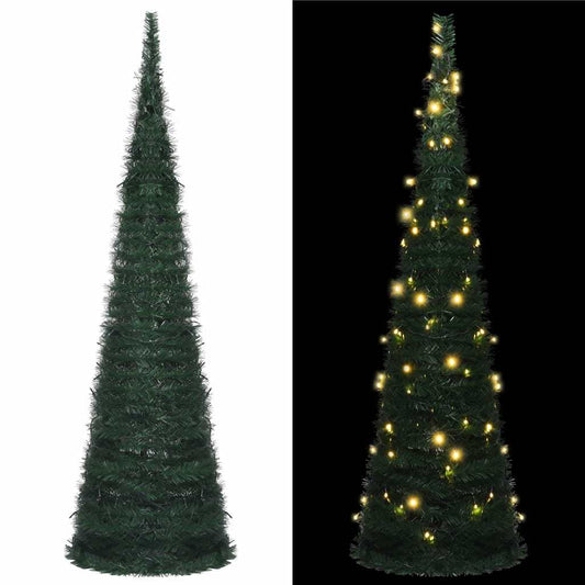 Pop-up String Artificial Christmas Tree with LED Green