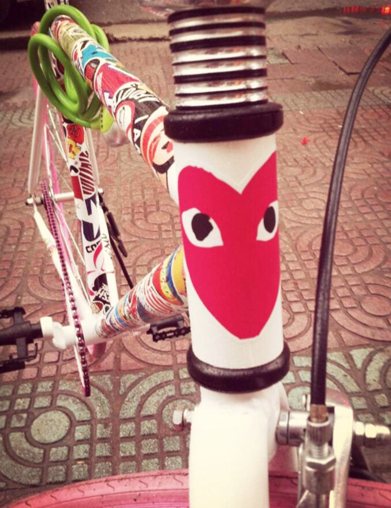 10 PCS Fixed Gear Bicycle Sticker Bikes Decorations Suitcase Sticker-A