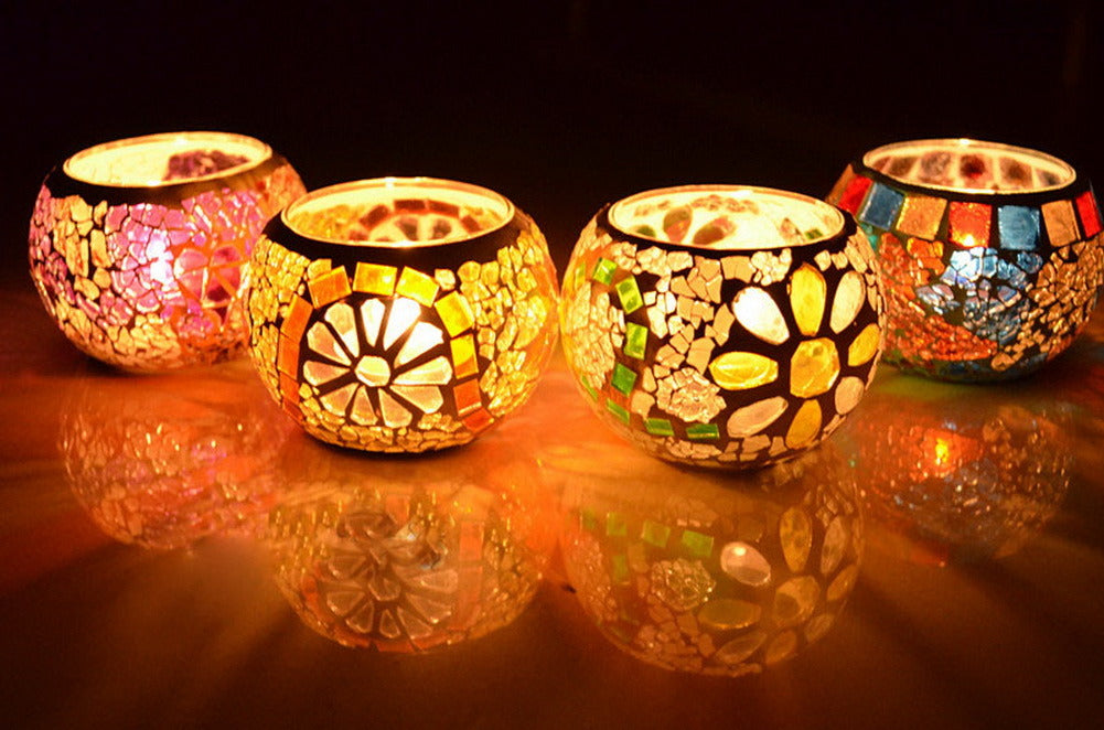 Georgeous Decortaive Tea Light Holder Mosaic Floor Candle Holder