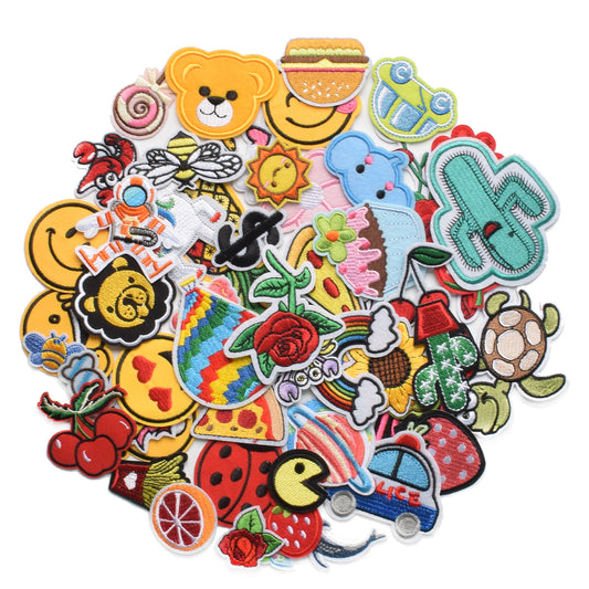 60pcs Random Assorted Styles Embroidered Patches