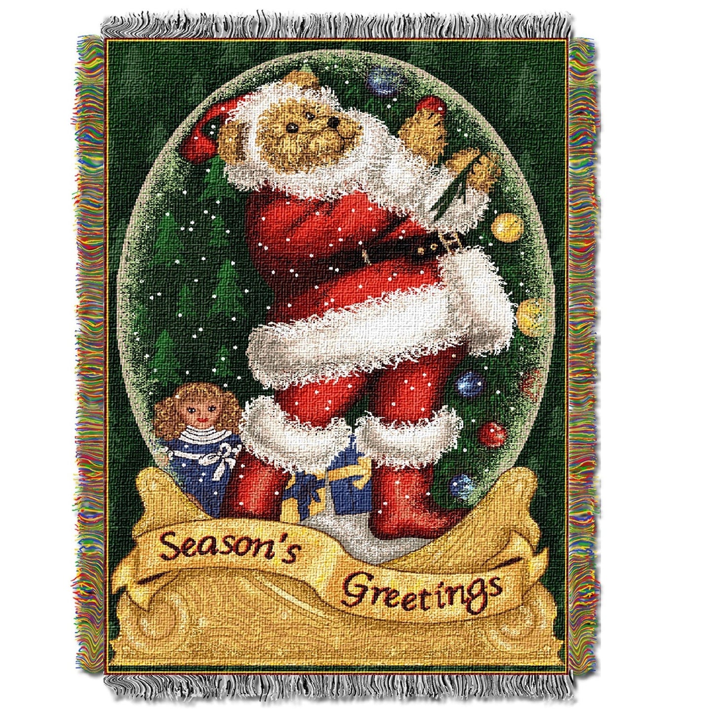 Snowglobe Teddy Licensed Holiday 48"x 60" Woven Tapestry Throw by The Northwest Company