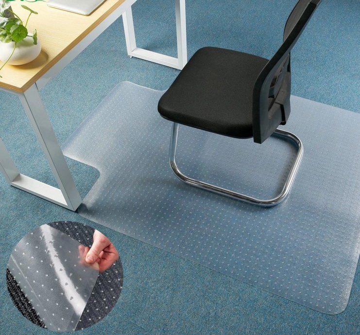 Direct Wicker Office Chair Mat for Carpet Lip Shape