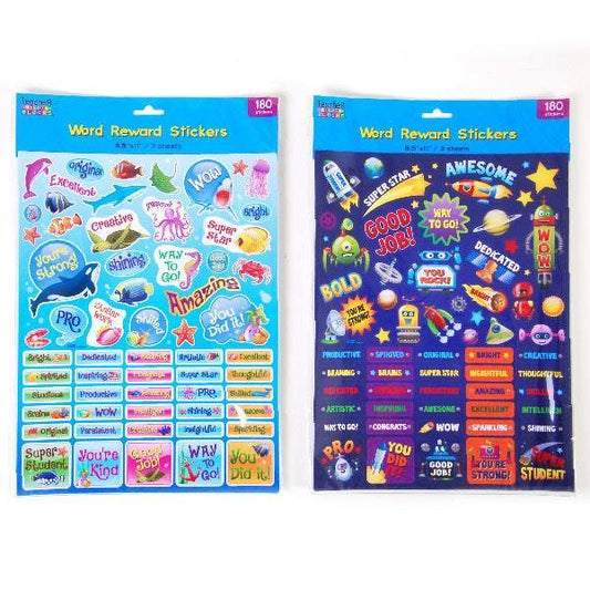Word Reward Stickers with Uplifting Phrases