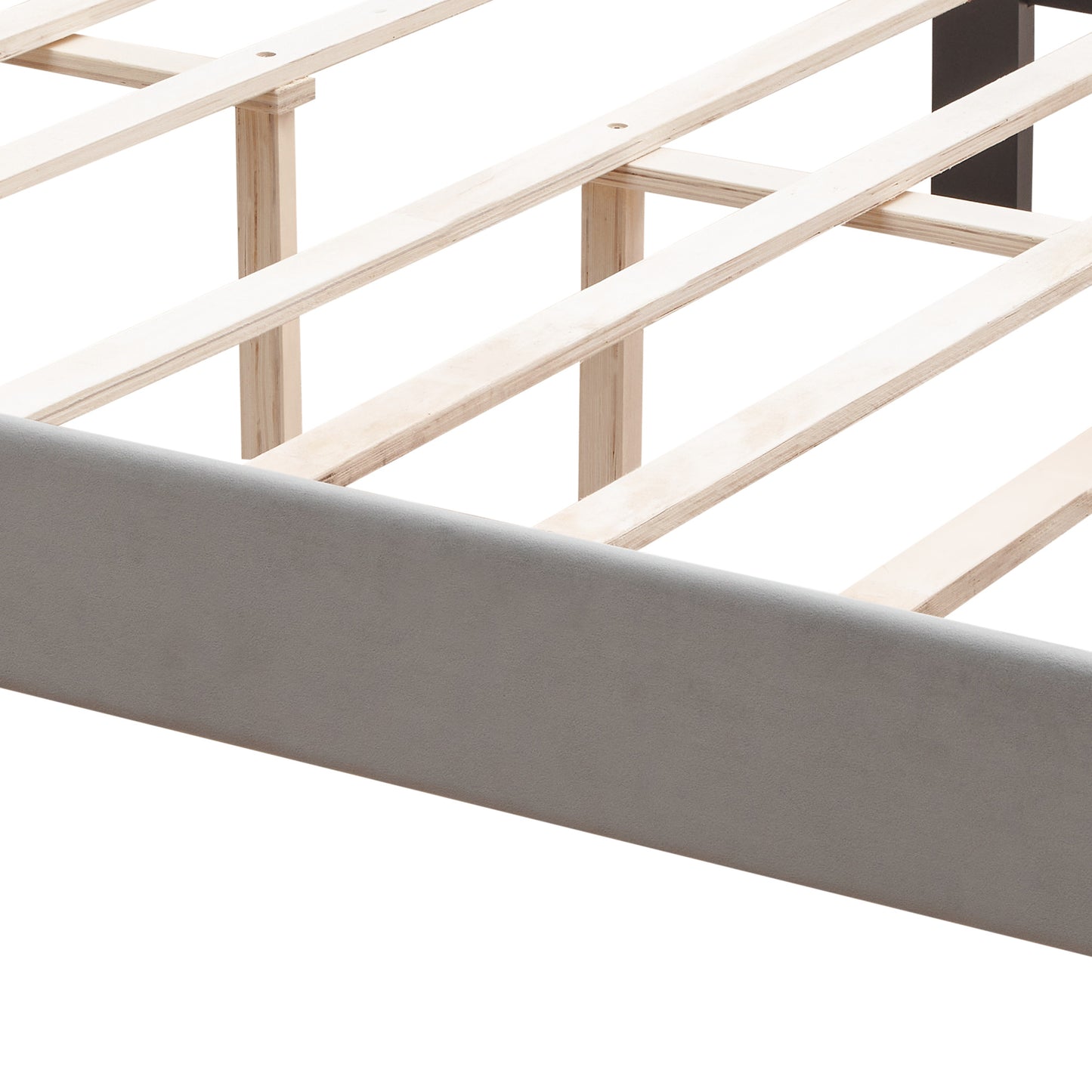Upholstered Bed Button Tufted with Curve Design - Strong Wood Slat Support