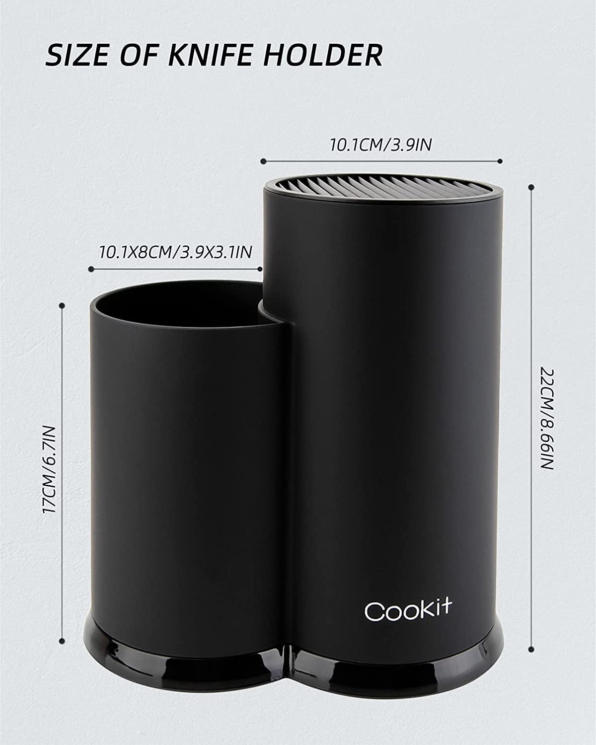 Knife Block, Cookit kitchen Universal Knife Holder without Knives, Detachable Knife Storage with Scissors Slot, Space Saver Multi-function Knife Utensil Organizer RT