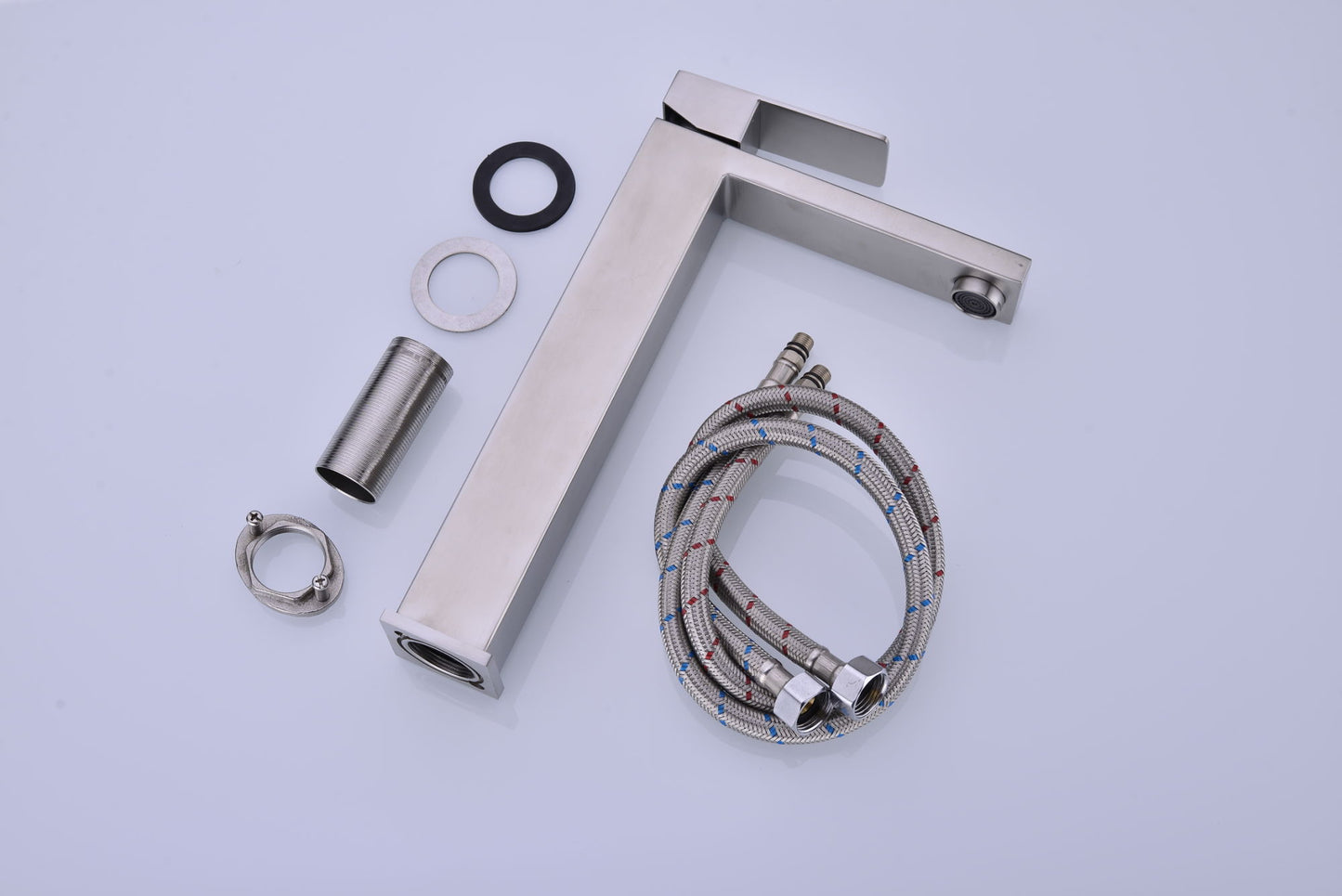 Single handle sink brushed nickel basin bathroom faucet