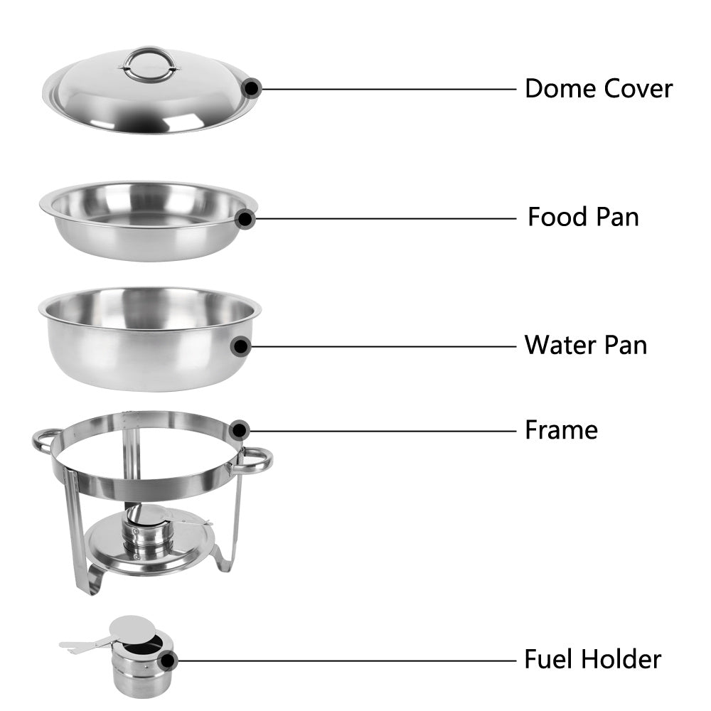 Single Pot One Set Stainless Steel Round Buffet Stove