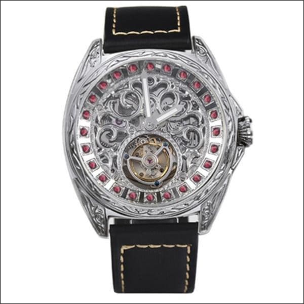 Sapphire Diamond Crystal Skeleton Tourbillon Wrist Watch