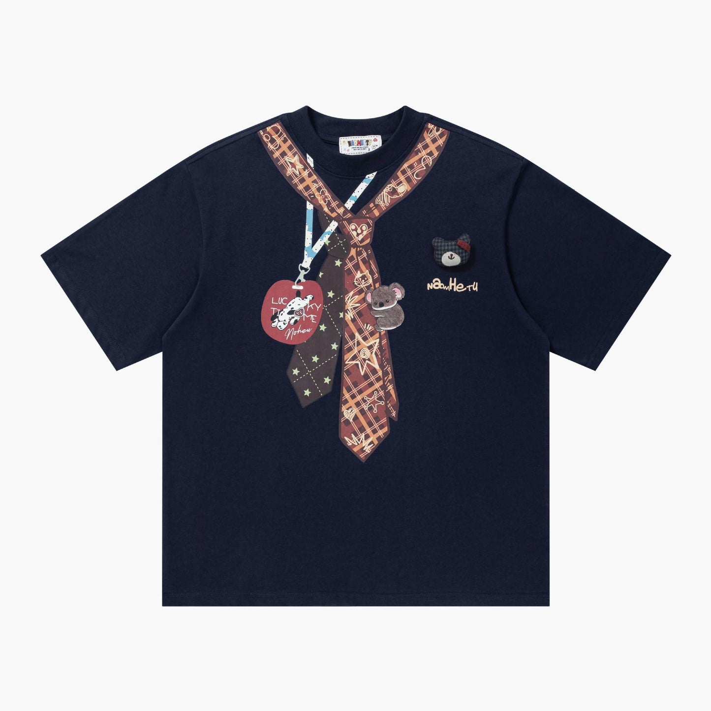 Tie printed short sleeved shirt