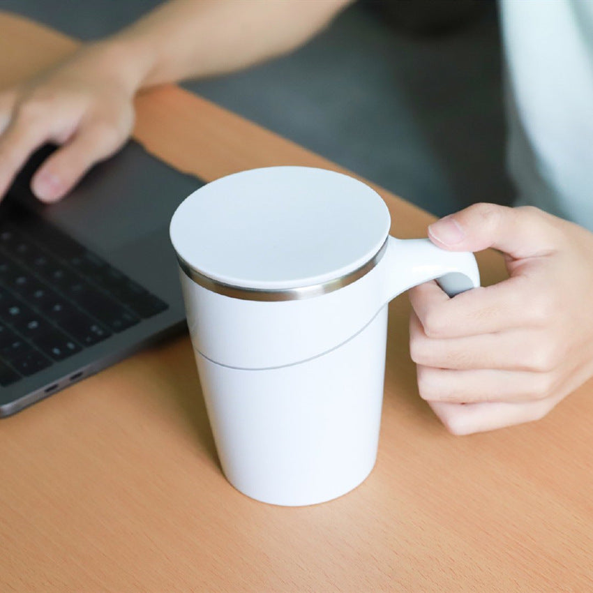 Inner Plastic Outer Steel Belt Handle Stainless Steel Thermos Cup Creative Office Anti-Fall Magic Suction Cup Does Not Pour The Cup