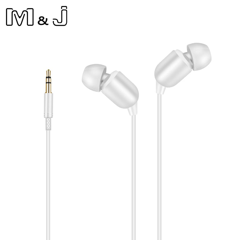 M&J 3M Earphone Monitor Headphones With Long Wire 3.5mm Gilded HiFi Stereo Universal Auricular For iPhone Huawei Xiaomi Computer