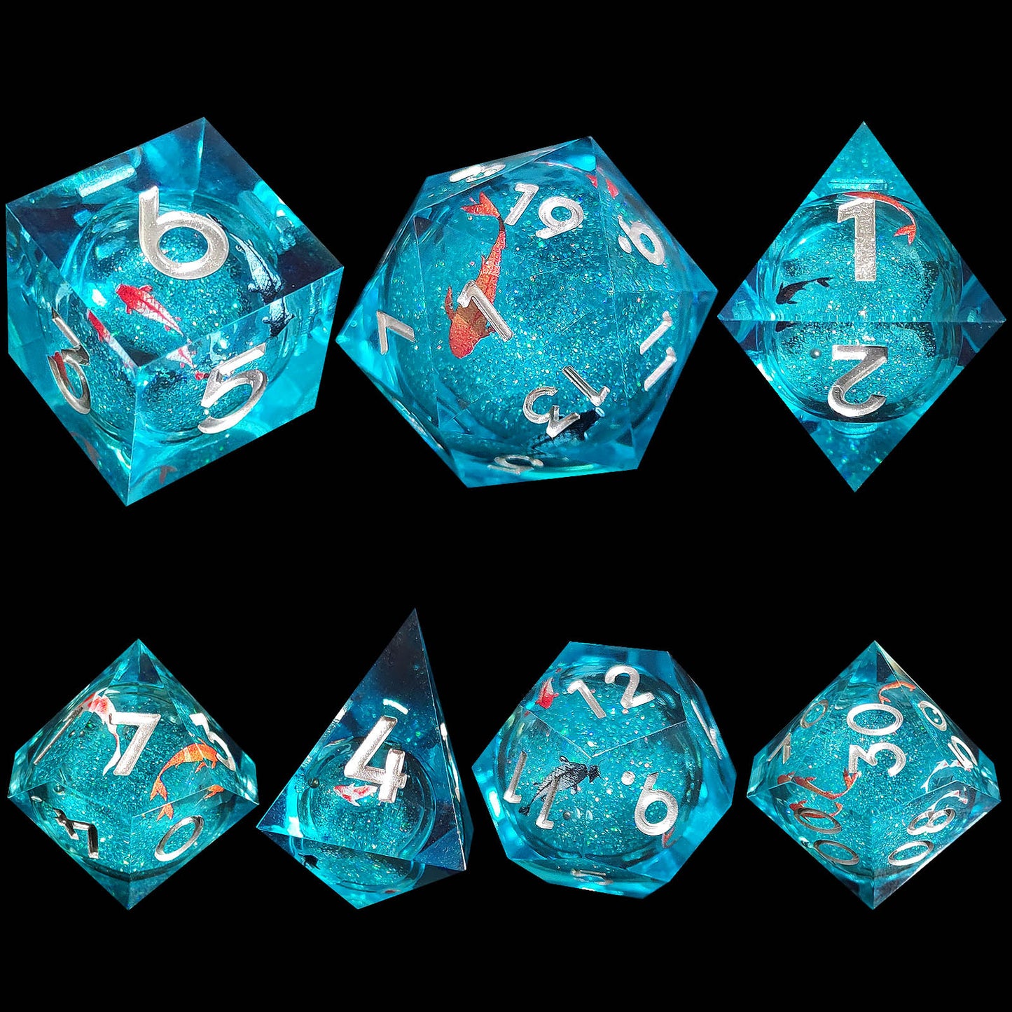 Resin Sand Flow Dice Liquid Core DND DungeonsDragons TRPG Board Game Dice Set Roleplaying Cthulhu