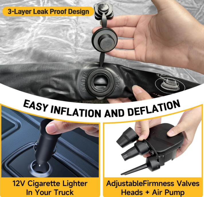 Umbratuo inflatable mattress is suitable for medium-sized short truck lathes ranging from 6-6.6 feet (approximately 1.8-2.0 mete