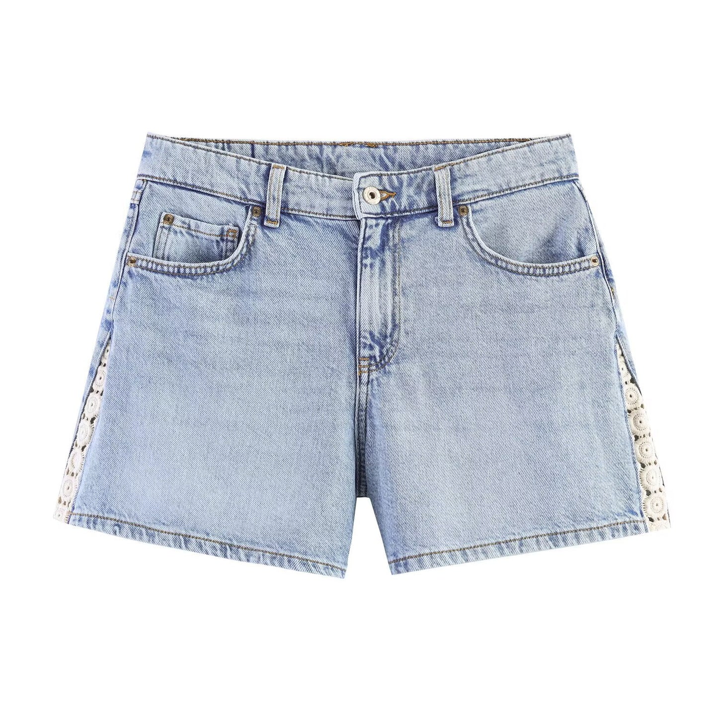 Street splicing crochet casual shorts