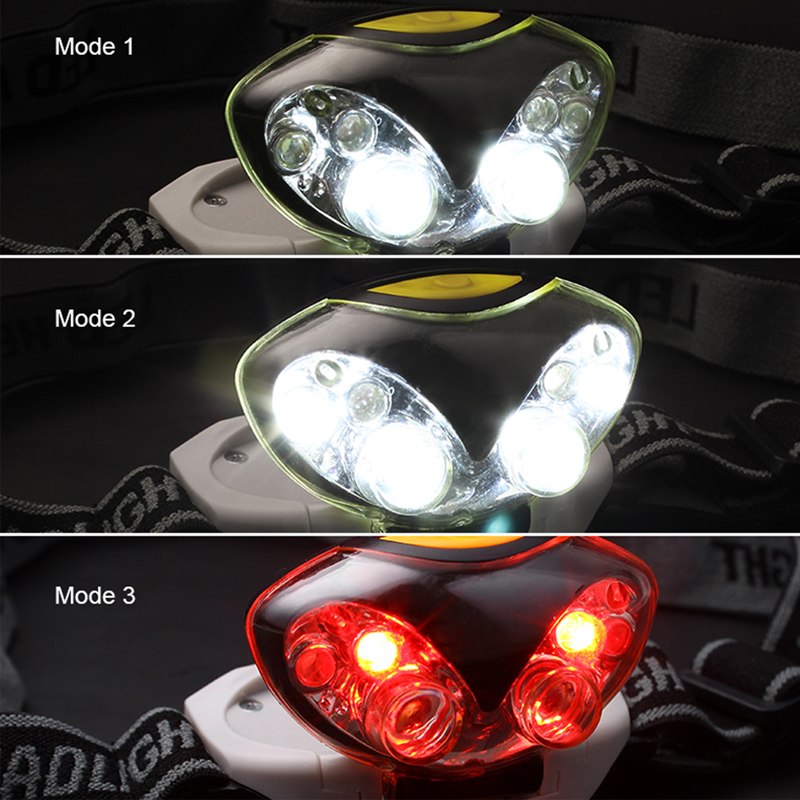 LED Headlight Head Bike Lamp Light Infrared Ray Mini Waterproof 800Lm 3 Modes 3xAAA battery Headlamp With Headband
