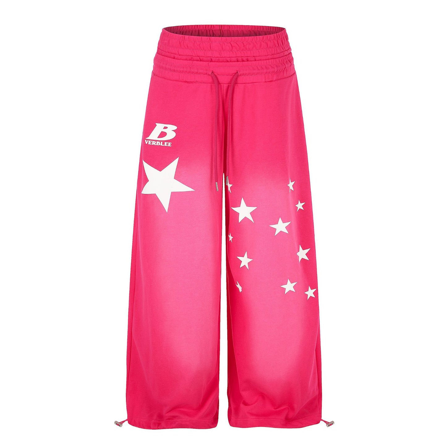 Waistband Gradient Star Print Wide-Leg Sweatpants Unisex High Street Casual Sporty Long Pants