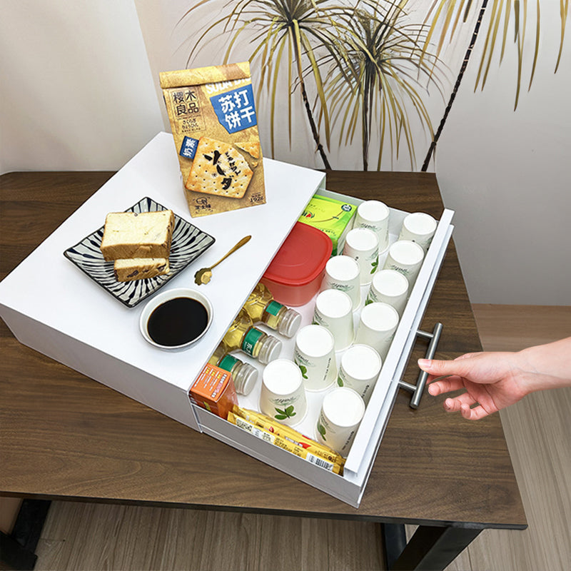 New microwave stand with pull-out drawer, coffee station, kitchen organizer - space-saving.
