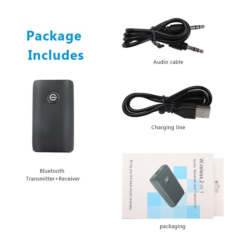 2 in 1 Wireless Bluetooth 5.0 Transmitter Receiver Chargable for TV PC Car Speaker 3.5mm AUX Hifi Music Audio Adapter