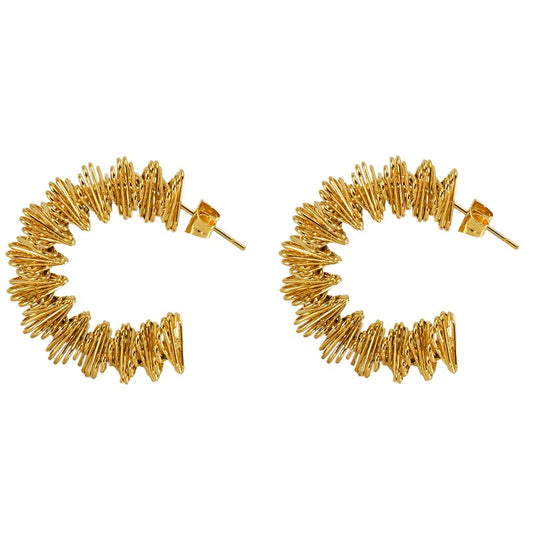 Cross border European and American stainless steel spring earrings with irregular hollow design