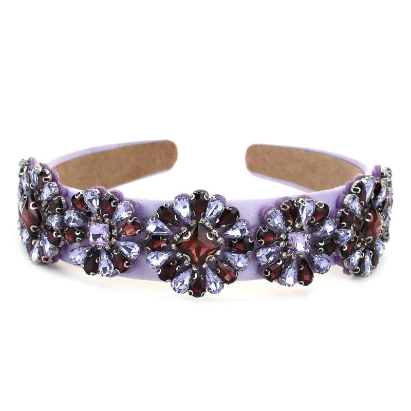 Fashionable Baroque rhinestone flower women's hair hoop hair accessories