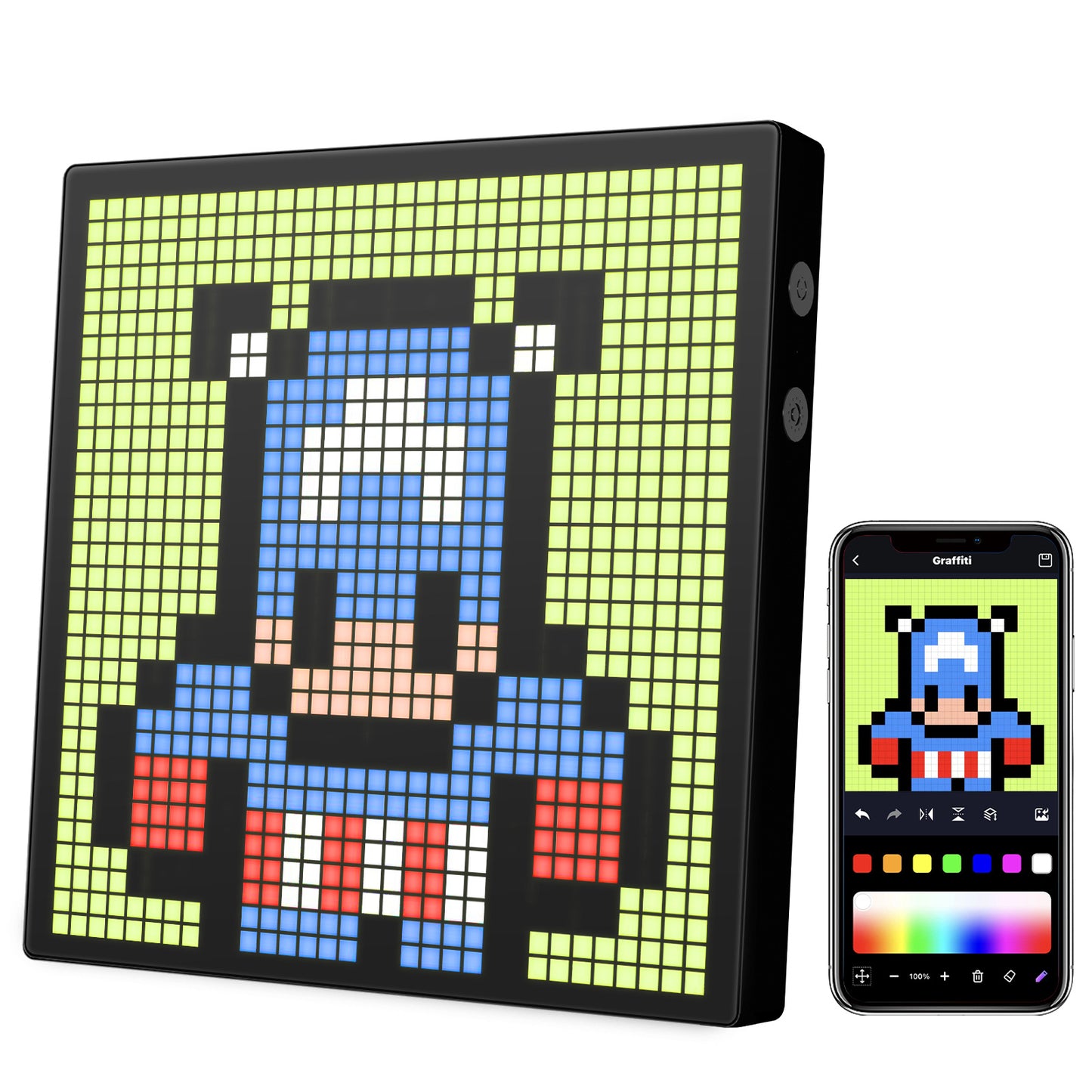 Pixel screen Bluetooth DIY point control screen alarm clock time screen wall-mounted LED pixel light full color dynamic smart DIy