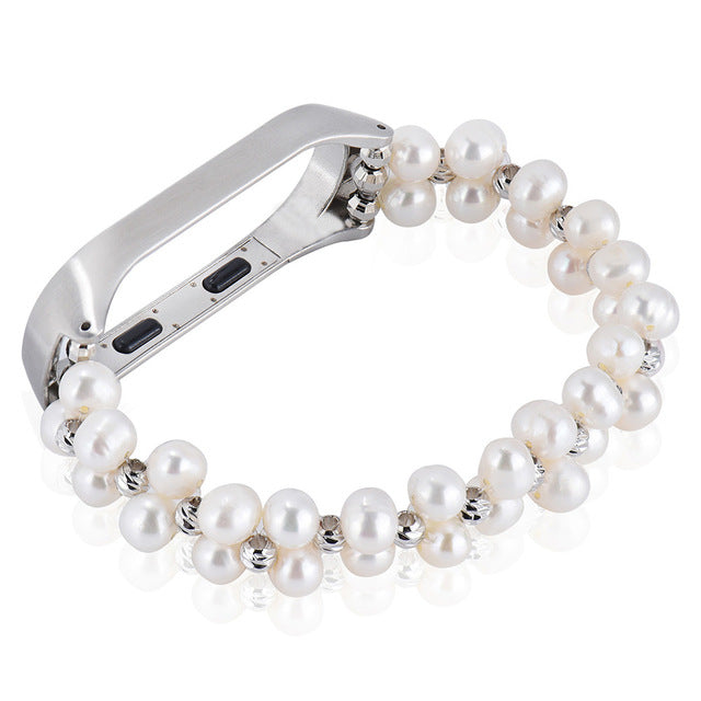 Pearl Wristband Chain Mi Band Strap For Xiaomi 3 4 Bead String Wrist Strap Wrist Miband Replacement Part for Millet 3 4 Bracelet