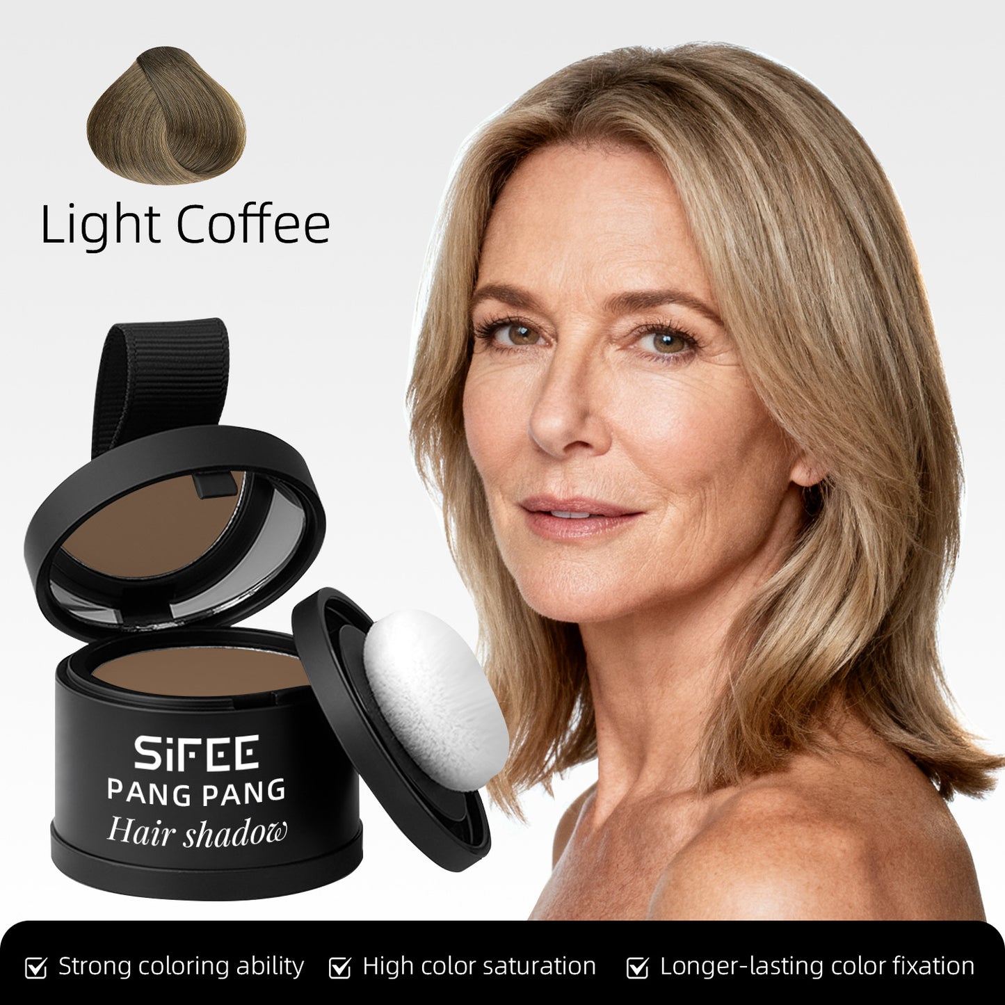 Hairline Powder Hair Filler Waterproof Sweat-Proof Volumizing Powder Long-Lasting Makeup for Forehead and Side Profile Hair Powder
