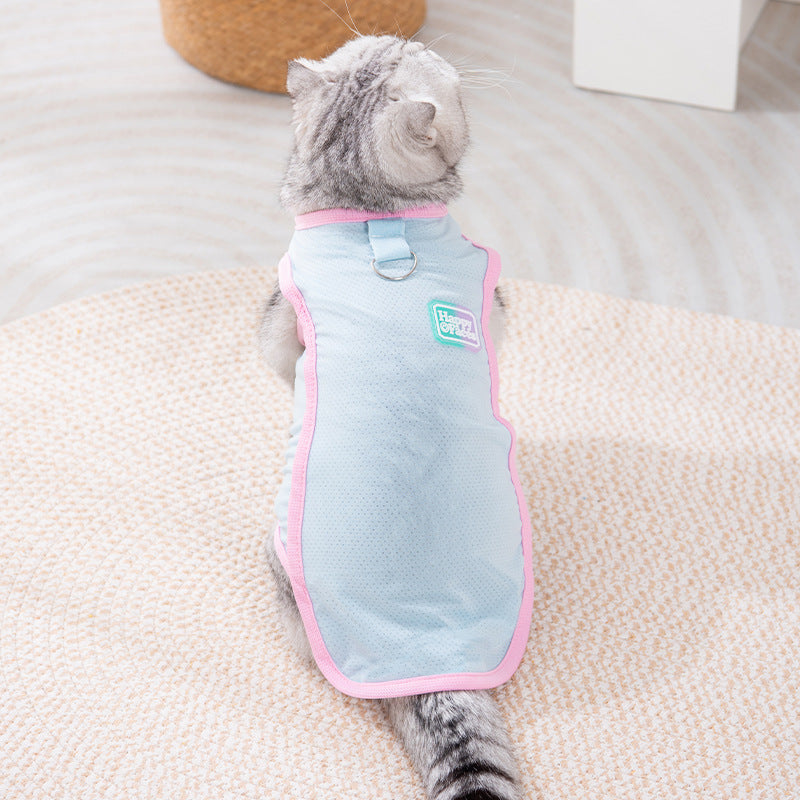 Pet Sun Protection Clothes Cool Small Dog Clothing Summer Lightweight Teddy Pomeranian Pastel Color Pet Clothing Summer